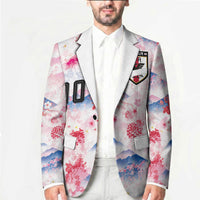 Custom Japan Football Blazer Cherry Blossom Mount Fuji Asian Dragon Graphic