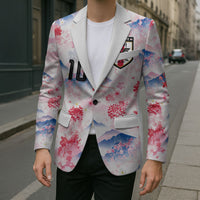 Custom Japan Football Blazer Cherry Blossom Mount Fuji Asian Dragon Graphic