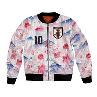 Custom Japan Football Bomber Jacket Cherry Blossom Mount Fuji Asian Dragon Graphic