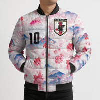 Custom Japan Football Bomber Puffer Jacket Cherry Blossom Mount Fuji Asian Dragon Graphic