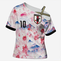 Custom Japan Football Cross Shoulder Shirt Cherry Blossom Mount Fuji Asian Dragon Graphic