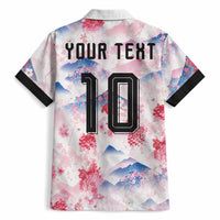 Custom Japan Football Hawaiian Shirt Cherry Blossom Mount Fuji Asian Dragon Graphic