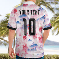 Custom Japan Football Hawaiian Shirt Cherry Blossom Mount Fuji Asian Dragon Graphic