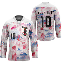 Custom Japan Football Hockey Jersey Cherry Blossom Mount Fuji Asian Dragon Graphic
