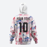 Custom Japan Football Hoodie Cherry Blossom Mount Fuji Asian Dragon Graphic