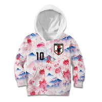 Custom Japan Football Kid Hoodie Cherry Blossom Mount Fuji Asian Dragon Graphic