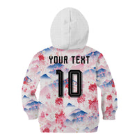 Custom Japan Football Kid Hoodie Cherry Blossom Mount Fuji Asian Dragon Graphic