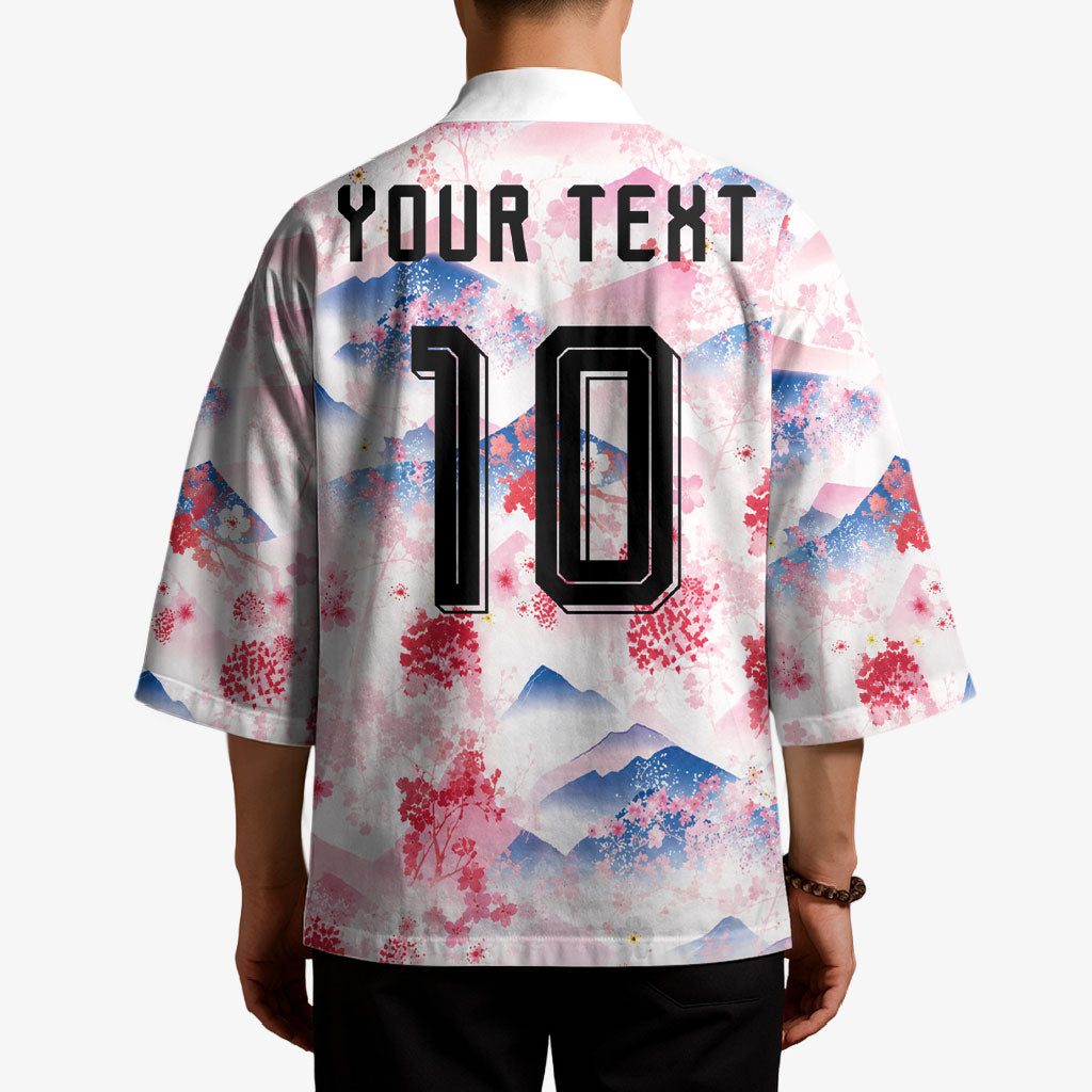 Custom Japan Football Kimono Cherry Blossom Mount Fuji Asian Dragon Graphic