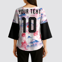Custom Japan Football Kimono Sleeve Blouse Cherry Blossom Mount Fuji Asian Dragon Graphic
