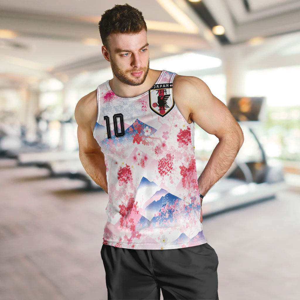 Custom Japan Football Men Tank Top Cherry Blossom Mount Fuji Asian Dragon Graphic