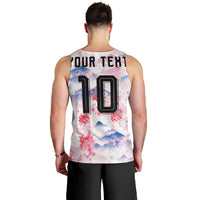 Custom Japan Football Men Tank Top Cherry Blossom Mount Fuji Asian Dragon Graphic