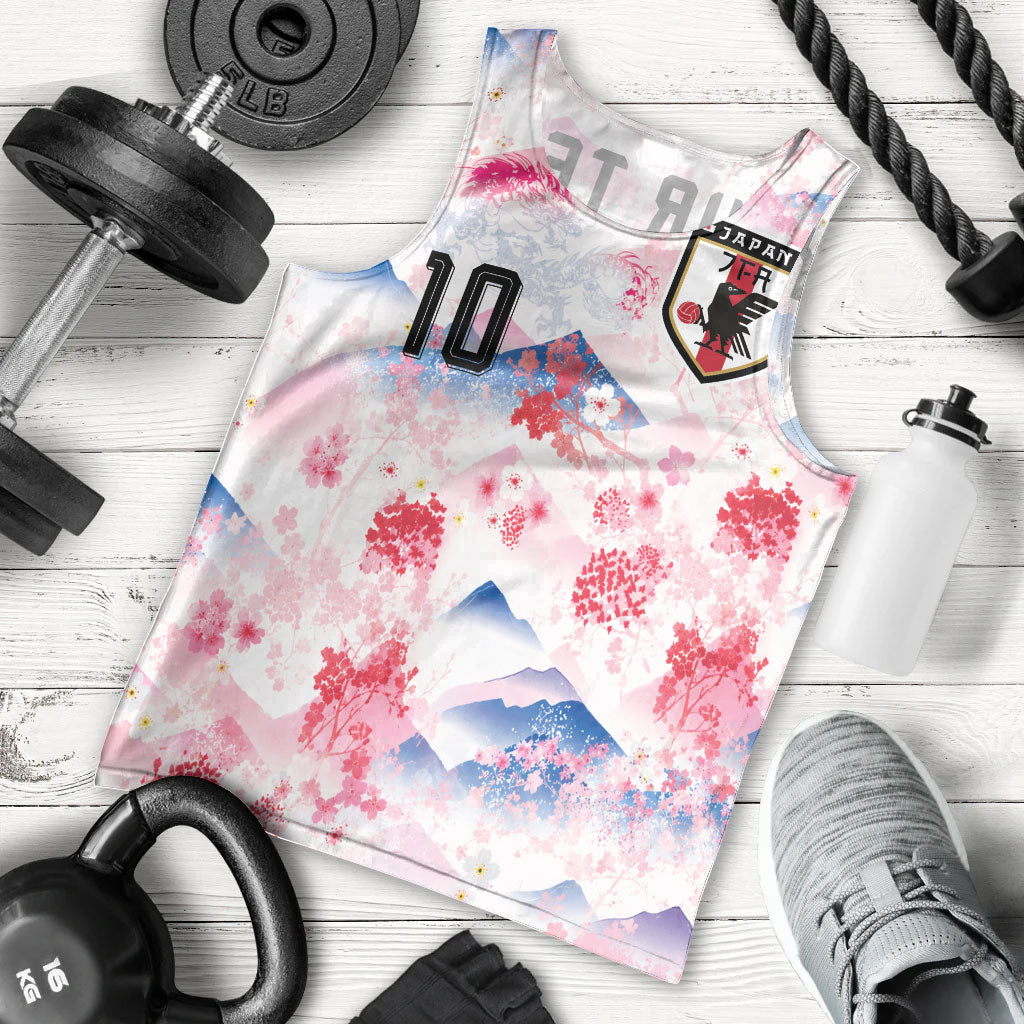 Custom Japan Football Men Tank Top Cherry Blossom Mount Fuji Asian Dragon Graphic