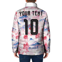 Custom Japan Football Padded Jacket Cherry Blossom Mount Fuji Asian Dragon Graphic