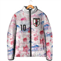 Custom Japan Football Padded Jacket Cherry Blossom Mount Fuji Asian Dragon Graphic