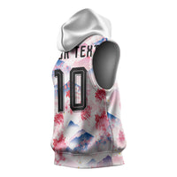 Custom Japan Football Sleeveless Hoodie Cherry Blossom Mount Fuji Asian Dragon Graphic