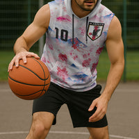 Custom Japan Football Sleeveless Hoodie Cherry Blossom Mount Fuji Asian Dragon Graphic