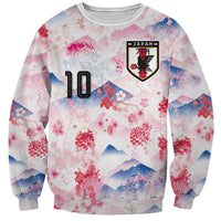 Custom Japan Football Sweatshirt Cherry Blossom Mount Fuji Asian Dragon Graphic