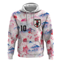 Custom Japan Football Zip Hoodie Cherry Blossom Mount Fuji Asian Dragon Graphic