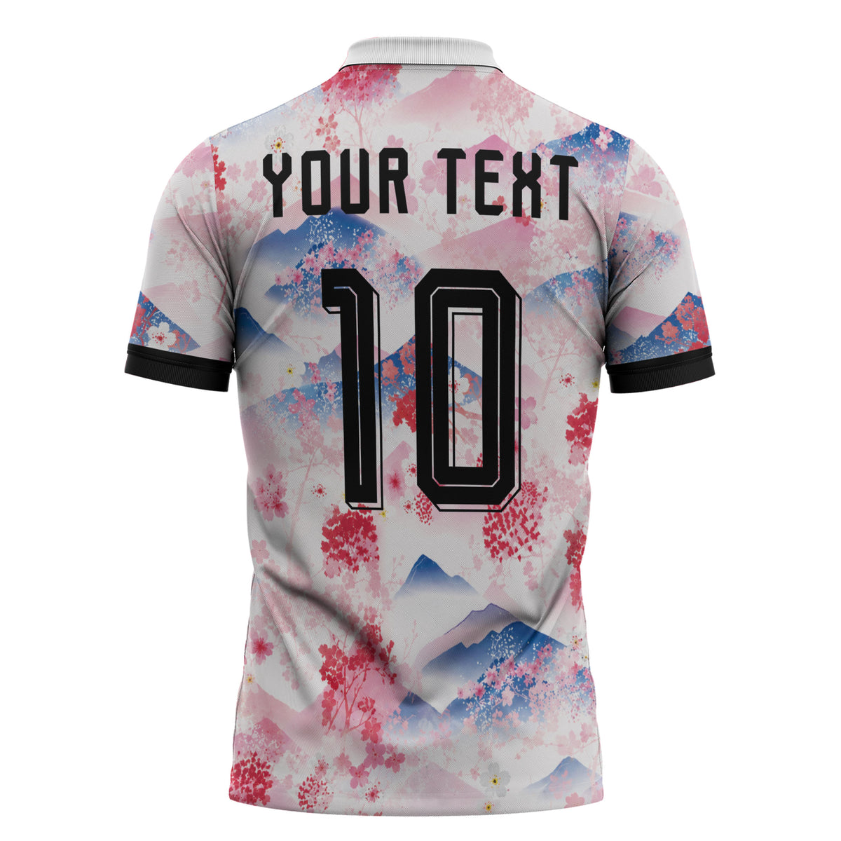 Custom Japan Football Zipper Polo Shirt Cherry Blossom Mount Fuji Asian Dragon Graphic