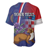 Personalised Croatia Independence Day Baseball Jersey Sretan Dan nezavisnosti With Kuna Zlatica and Perunika - Wonder Print Shop