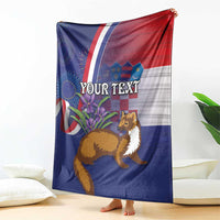 Personalised Croatia Independence Day Blanket Sretan Dan nezavisnosti With Kuna Zlatica and Perunika