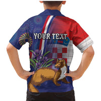 Personalised Croatia Independence Day Family Matching Mermaid Dress and Hawaiian Shirt Sretan Dan nezavisnosti With Kuna Zlatica and Perunika - Wonder Print Shop