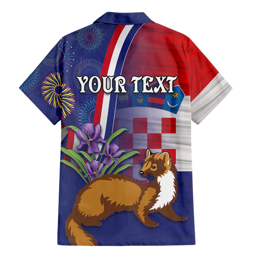 Personalised Croatia Independence Day Family Matching Mermaid Dress and Hawaiian Shirt Sretan Dan nezavisnosti With Kuna Zlatica and Perunika - Wonder Print Shop