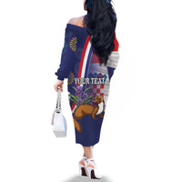 Personalised Croatia Independence Day Family Matching Off The Shoulder Long Sleeve Dress and Hawaiian Shirt Sretan Dan nezavisnosti With Kuna Zlatica and Perunika - Wonder Print Shop