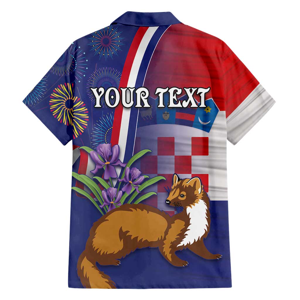 Personalised Croatia Independence Day Hawaiian Shirt Sretan Dan nezavisnosti With Kuna Zlatica and Perunika - Wonder Print Shop