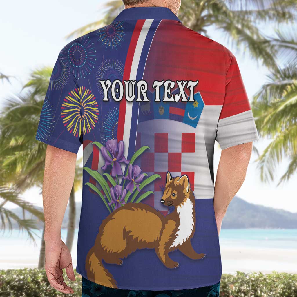 Personalised Croatia Independence Day Hawaiian Shirt Sretan Dan nezavisnosti With Kuna Zlatica and Perunika - Wonder Print Shop