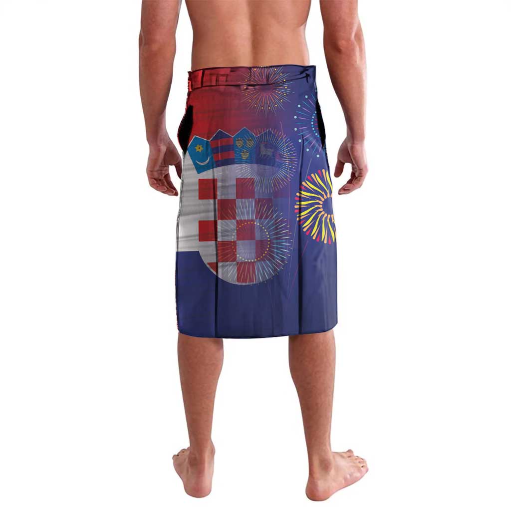 Personalised Croatia Independence Day Lavalava Sretan Dan nezavisnosti With Kuna Zlatica and Perunika - Wonder Print Shop