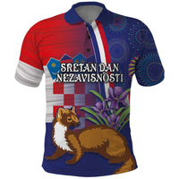 Personalised Croatia Independence Day Polo Shirt Sretan Dan nezavisnosti With Kuna Zlatica and Perunika - Wonder Print Shop