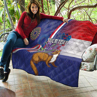 Personalised Croatia Independence Day Quilt Sretan Dan nezavisnosti With Kuna Zlatica and Perunika - Wonder Print Shop