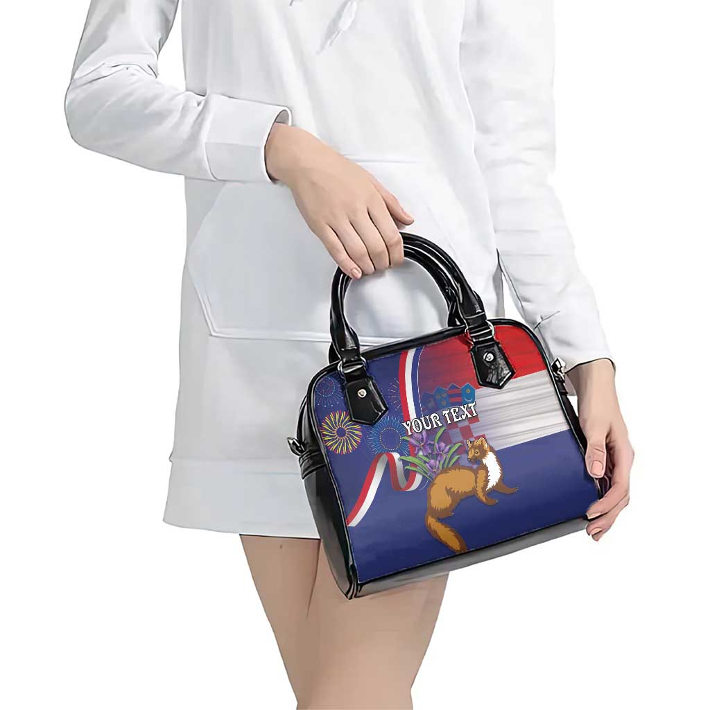 Personalised Croatia Independence Day Shoulder Handbag Sretan Dan nezavisnosti With Kuna Zlatica and Perunika