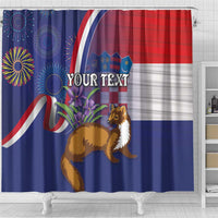 Personalised Croatia Independence Day Shower Curtain Sretan Dan nezavisnosti With Kuna Zlatica and Perunika