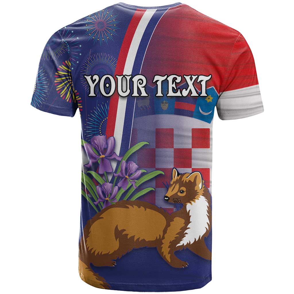 Personalised Croatia Independence Day T Shirt Sretan Dan nezavisnosti With Kuna Zlatica and Perunika - Wonder Print Shop