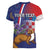 Personalised Croatia Independence Day Women V-Neck T-Shirt Sretan Dan nezavisnosti With Kuna Zlatica and Perunika - Wonder Print Shop