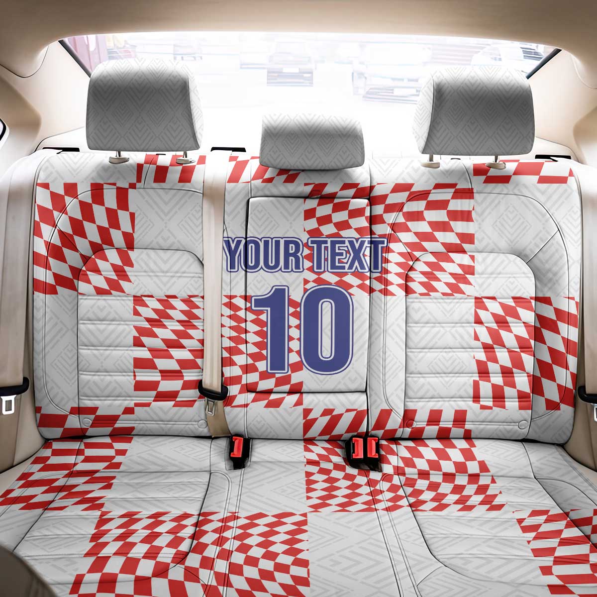 Custom Croatia Football Champion 2024 Back Car Seat Cover - Wonder Print Shop
