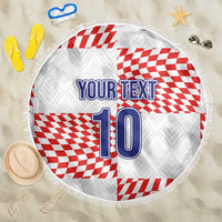 Custom Croatia Football Champion 2024 Beach Blanket - Wonder Print Shop