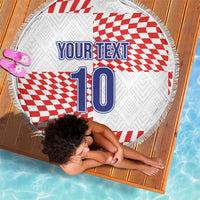Custom Croatia Football Champion 2024 Beach Blanket - Wonder Print Shop
