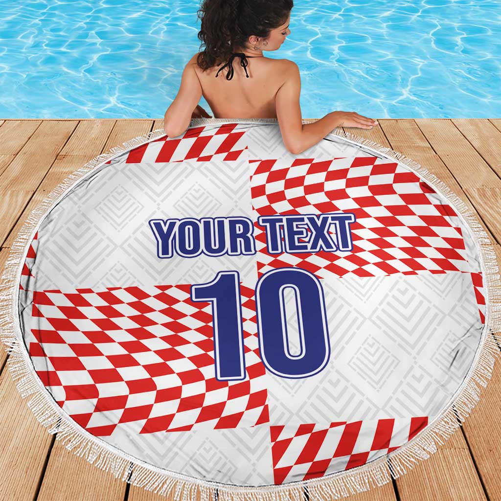 Custom Croatia Football Champion 2024 Beach Blanket - Wonder Print Shop