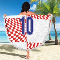 Custom Croatia Football Champion 2024 Beach Blanket - Wonder Print Shop