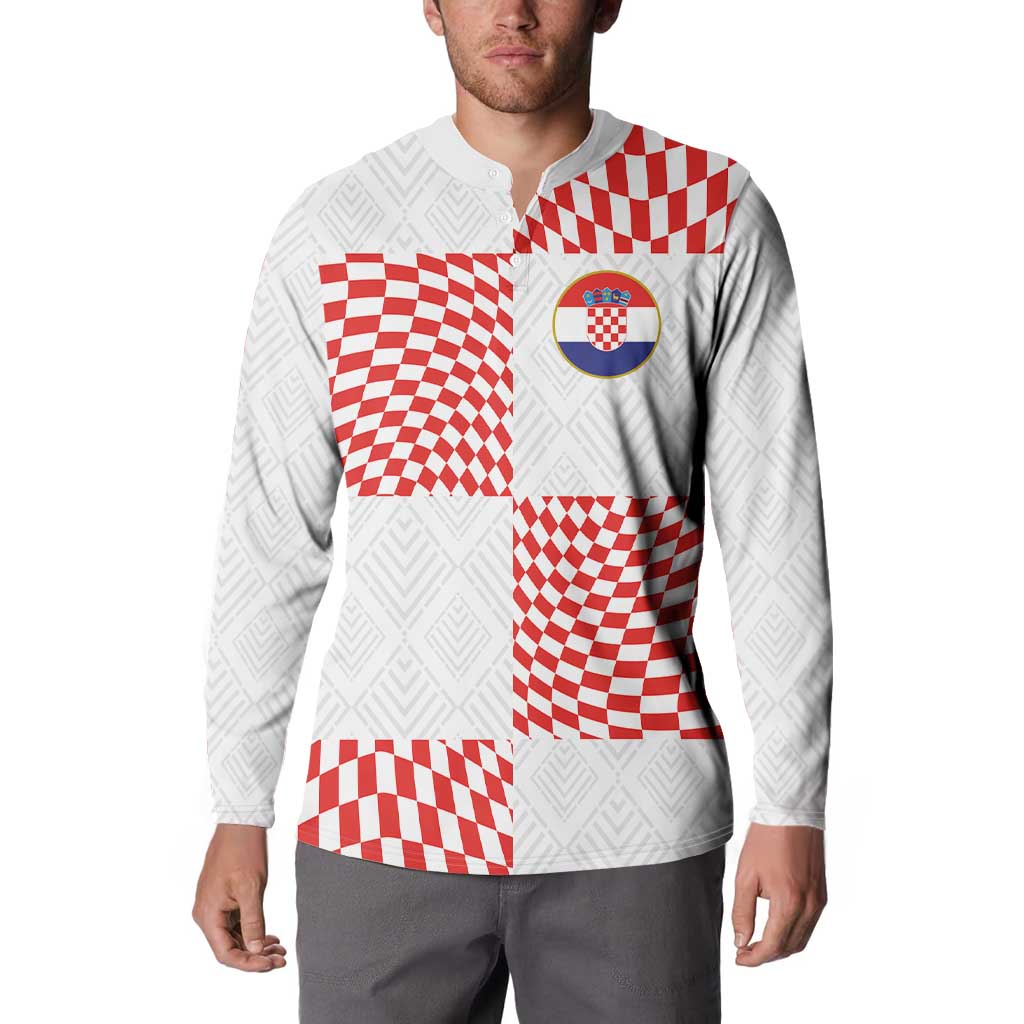 Custom Croatia Football Champion 2024 Button Sweatshirt - Wonder Print Shop