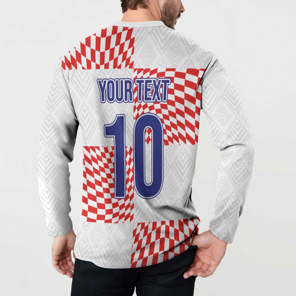 Custom Croatia Football Champion 2024 Button Sweatshirt - Wonder Print Shop