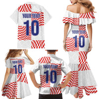 Custom Croatia Football Champion 2024 Family Matching Mermaid Dress and Hawaiian Shirt - Wonder Print Shop