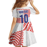 Custom Croatia Football Champion 2024 Family Matching Off The Shoulder Long Sleeve Dress and Hawaiian Shirt - Wonder Print Shop