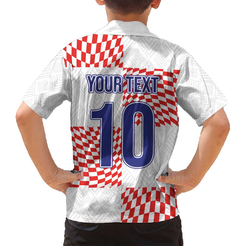 Custom Croatia Football Champion 2024 Family Matching Off Shoulder Maxi Dress and Hawaiian Shirt - Wonder Print Shop