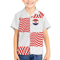 Custom Croatia Football Champion 2024 Family Matching Short Sleeve Bodycon Dress and Hawaiian Shirt - Wonder Print Shop