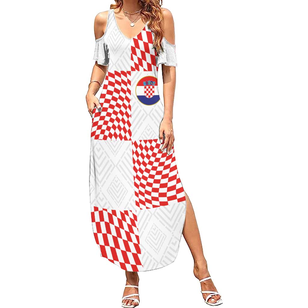 Custom Croatia Football Champion 2024 Family Matching Summer Maxi Dress and Hawaiian Shirt - Wonder Print Shop