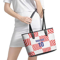 Custom Croatia Football Champion 2024 Leather Tote Bag - Wonder Print Shop